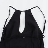 Spring Style Buckle Dress With Collar And Bare Back Slim Sexy Dress