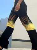 Women Autumn High Waist Straight Color Block Black Long Pants Bottoms Dropshipping 2021 Fall Wholesale Lots Bulk