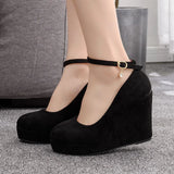 And South Korea Waterproof Table Slope Heel Single Shoe Buckle With Mary Janepo Single Shoes Spring And Autumn Single Shoes Women's Thick-Soled