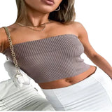 Zingj New Strapless Three-Color Texture Sense Slim Sexy Thin Pit Strip With A Strapless Jacket Female-Outfit