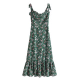New Pastoral Spring Style Small Broken Flower Print Slim Skirt With