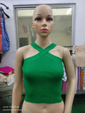 Zingj Cross Hanging Neck Knit Sling Small Vest Bare Back Tight Show Thin Bandage Wipe-Outfit