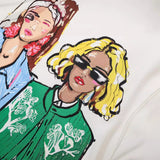 New Girls' Printed Loose-Fitting Hoodie