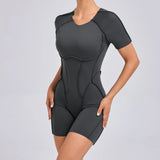 Zingj Three-Dimensional Beauty Sports Yoga Suit Integrated Tight Short Sleeve Hollow Back Conjoined Suit Female Fitness Clothing-Outfit
