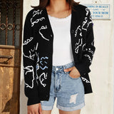 Long-Sleeved Knitted Autumn And Winter New Coat Loose Cartoon Dinosaur