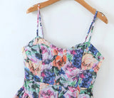 Multicolor Floral Print Sexy Sling Dress Women Summer Chiffon Super-Short Dress Holiday Beach Sundress
