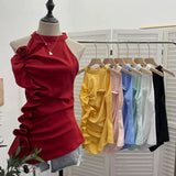 Design Sleeveless Leaves Three-Dimensional Flower Blouse Atmosphere Slimming Waist