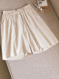 Women shorts Summer Casual Solid Cotton Linen shorts high waist loose shorts for girls Soft Cool female shorts