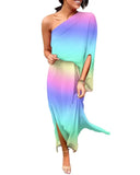 Independent Station Sexy And Popular Style Oblique Shoulder Single-Sleeved Dress For