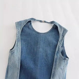 Summer Bowtie Jeans Sleeveless Blouse