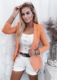 Zingj Wise Hot Style Autumn Simple Long Sleeve Double Breasted Suit Small Coat Women's