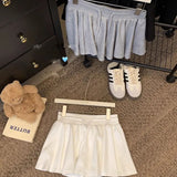 Style 抽抽抽绳 Sports Skirt Women's Summer Model 2025 High-Waisted Wide Leg Trousers With Inner Lining Half