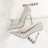 Zingj Retro High Heel Shallow Pointed Thin Heel Super High Heel Sexy Nightclub Women's Shoes High Heels Single
