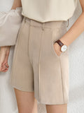 Minimalism Spring Female Offical Lady Blazer Women,Lace Vneck Tanks,High Waist Women's pants Female Shorts