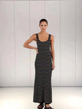 Zingj Vest New Style Bump Color Beach Vacation Sexy Knit Striped