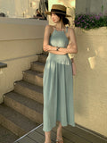 Zingj Skirt Summer 2024 New Beach Beach Holiday Halter Dress Knitted Vest Long Dress For