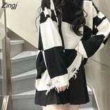 Sweaters Women Chic Hollow Out BF Harajuku Loose Long Sleeve Schoolgirls Pullover All-match Autumn Stylish Teens
