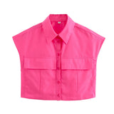 New Four-Color Sleeveless Pocket Short