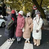 New East Gate 2024 Autumn Winter New Big Quilt Down Cotton Padded Clothes Padded Clothes Female Long Over The Knee Fried Street Coat-Outfit
