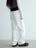 [Daihe] Autumn New Leisure High Waist Simple Retro Versatile Basic Long Straight Leg Jeans H7077-Outfit