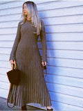 Zingj Autumn / Winter 2023 New Knit Dress Casual Round Collar Skirt Placed Pit Sweater