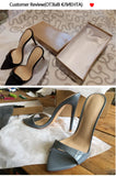 Onlymaker Women's Peep Toe Mules Gold Slip On Thin High Sandals Big Size Classic Fashion Lady