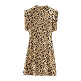 Spring Animal Print Fashionable Short Dress