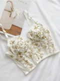 Vintage Lace Embroidery Bustier-Outfit