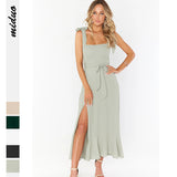 Elegant Fashion Women's Wear Rope Belt Temperament Dress High