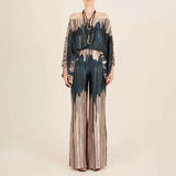 New Women's Loose Bat Sleeve Top Women's Broad Leg Trousers Fashion Suit Women Two