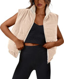 2024 Ladies Autumn And Winter New Vest Lamb Wool Zipper Sleeveless Double-Sided Thermal Jacket Jacket-Outfit