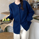Zingj Winter New Style Lazy Wind Knit Cardigan Female Loose Soft Waxy Large Size Sweater Coat Design Feeling Jacket