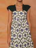 Patchwork Printed Irregular Hem Maxi Dresses Women Elegant Backless Sleeveless Loose Dress Female Vacation Party