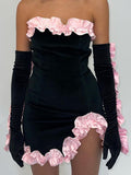 Long Puff Sleeve Off Shoulder Autumn Winter Elegant Evening Party White Black Mini Dress Sexy Women Kawaii
