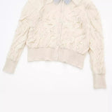 New Artificial Pearl Textured Knitted Coat