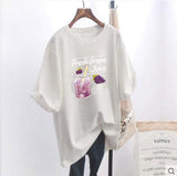 casual women's T-shirt Ulzzang streetwear Kawai fruit print T-shirt Korean shirt Harajuku short-sleeved camiseta