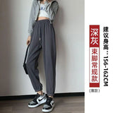 Zingj Grey Sports Pants Women's Fall Foot 2024 New Little Harlan Casual Pants Fall Thin-Outfit
