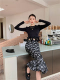 Summer Black Bodycon Long Mermaid Skirt For Women 2022 High Waist Ladies Fishtail Skirt Korean Style