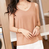 Women Shirt Chiffon Tank Tops Female Sleeveless Shirts Tops Woman White Pullover Blouse 2023 Fashio Woman Basic