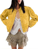 Autumn And Winter 2024 Hot Style Quilted Embroidery, Good Quality Washing Cotton, Maple Leaf Cloth Embroidery, Women's Cotton Jacket-Outfit