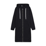 Casual Women Long Hoodies Sweatshirt Coat Zip Up Outerwears Hooded Jacket for Female Work Wear Plus Size S-5XL