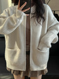 Zingj Color Lazy Wind Double-Headed Zipper Soft Waxy Sweater Autumn New Women's High-Level Versatile Knit