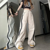 Side Zip Up Contrasting Straight Leg SweatpantsOutfit