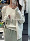 Zingj Lazy Wind Knitted Cardigan Halter Vest Two Sets Of Women Wear Korean Version Of Casual Loose-Fitting