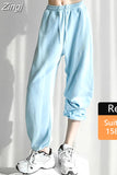 Women's Tracksuit Pants Elastic Waist Wide Leg Oversized Loose White Sweatpants Women Gray Baggy Joggers Autumn Long