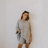 And Summer 2025 New Loose Size Women's Clothing Casual Home Short-Sleeved T-Shirt Shorts