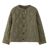 Women's Clothing 2025 Winter Round-Neck Long Sleeves Of Loose Casual Cotton Coat Women