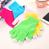 Womens Gloves Candy Various Colors Women Mittens Cold-Proof Knitted Stretch Stylish Touchscreen Trendy Fashion