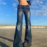 Waist Denim Jeans women Vintage Cute Chic Straight Pants wide leg jwans woman Streetwear Harajuku Grunge Clothes