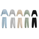 New Basic Short Style Sweater 8417803 Elastic Waist Jogging Trousers